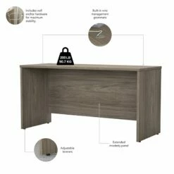 Studio C 60W X 24D Credenza Desk In Platinum Gray - Engineered Wood 25 Studio C 60W X 24D Credenza Desk In Platinum Gray - Engineered Wood -CYMAX Sales 2393689 3 L 1