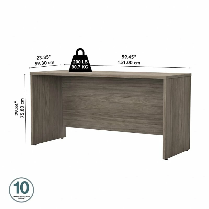 Studio C 60W X 24D Credenza Desk In Platinum Gray - Engineered Wood 12 Studio C 60W X 24D Credenza Desk In Platinum Gray - Engineered Wood - Image 10
