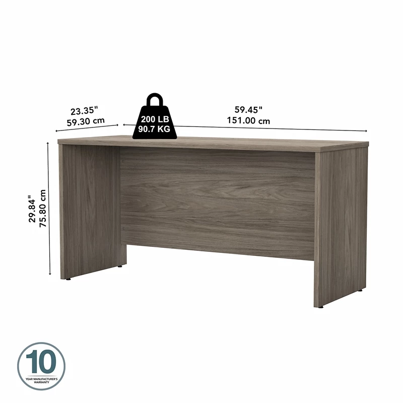Studio C 60W X 24D Credenza Desk In Modern Hickory - Engineered Wood 12 Studio C 60W X 24D Credenza Desk In Modern Hickory - Engineered Wood - Image 10