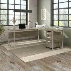 Hybrid 72W X 36D Computer Table Desk In Storm Gray - Engineered Wood -CYMAX Sales 2393845 2 L 1