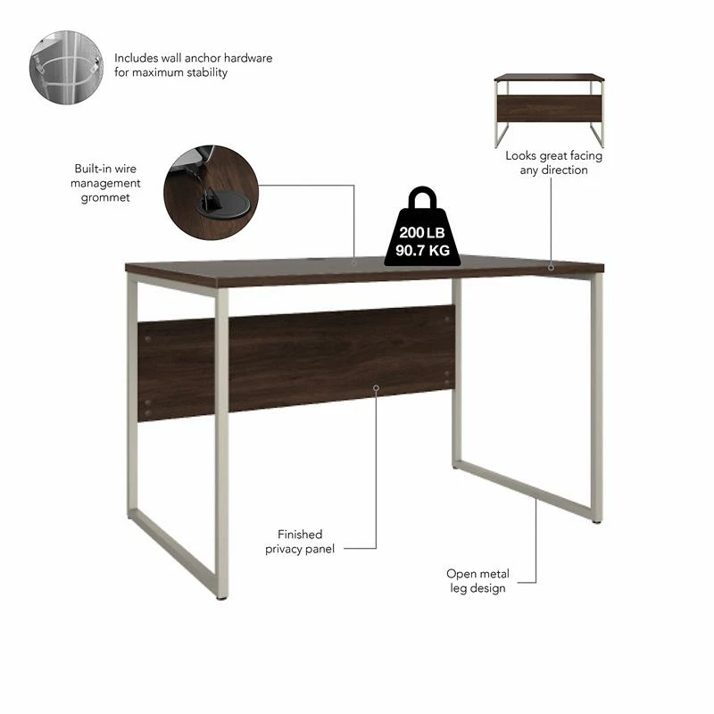 Hybrid 48W X 30D Computer Table Desk In Storm Gray - Engineered Wood 10 Hybrid 48W X 30D Computer Table Desk In Storm Gray - Engineered Wood - Image 8