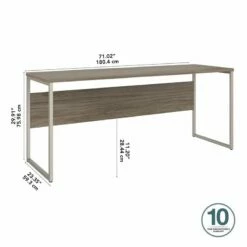 Hybrid 72W X 24D Computer Table Desk In Platinum Gray - Engineered Wood 32 Hybrid 72W X 24D Computer Table Desk In Platinum Gray - Engineered Wood -CYMAX Sales 2393851 10 L