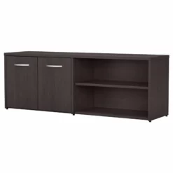 Studio C Low Storage Cabinet With Doors In Storm Gray - Engineered Wood 40 Studio C Low Storage Cabinet With Doors In Storm Gray - Engineered Wood -CYMAX Sales 2393883 L 2
