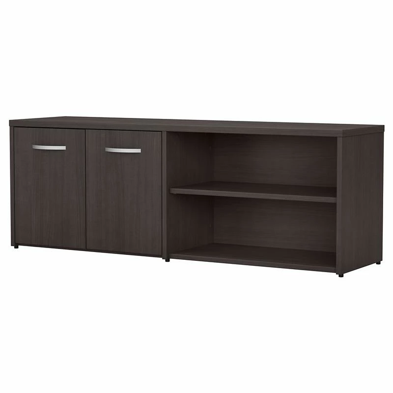 Studio C Low Storage Cabinet With Doors In Platinum Gray - Engineered Wood 21 Studio C Low Storage Cabinet With Doors In Platinum Gray - Engineered Wood - Image 19
