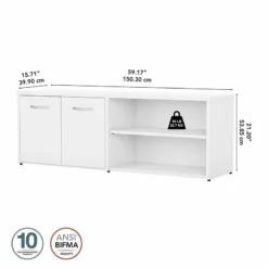 Studio C Low Storage Cabinet With Doors In Storm Gray - Engineered Wood 38 Studio C Low Storage Cabinet With Doors In Storm Gray - Engineered Wood -CYMAX Sales 2393885 9 L 2