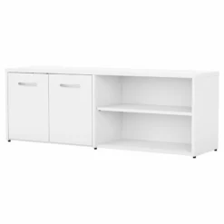 Studio C Low Storage Cabinet With Doors In Storm Gray - Engineered Wood 29 Studio C Low Storage Cabinet With Doors In Storm Gray - Engineered Wood -CYMAX Sales 2393885 L 2
