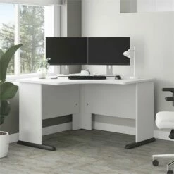 Studio A 48W Corner Computer Desk In Storm Gray - Engineered Wood -CYMAX Sales 2394219 1 L 1