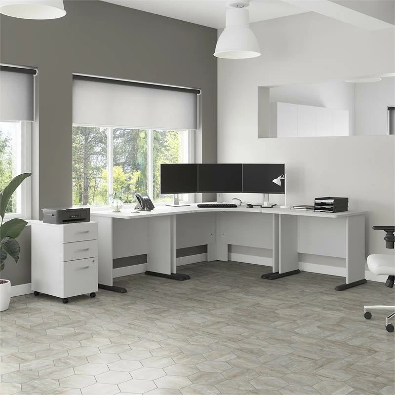 Studio A 48W Corner Computer Desk In White - Engineered Wood 17 Studio A 48W Corner Computer Desk In White - Engineered Wood - Image 15