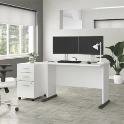 Studio A 48W Computer Desk In White - Engineered Wood 24 Studio A 48W Computer Desk In White - Engineered Wood -CYMAX Sales 2394228 2 L