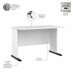 Studio A 48W Computer Desk In White - Engineered Wood 29 Studio A 48W Computer Desk In White - Engineered Wood -CYMAX Sales 2394228 7 L