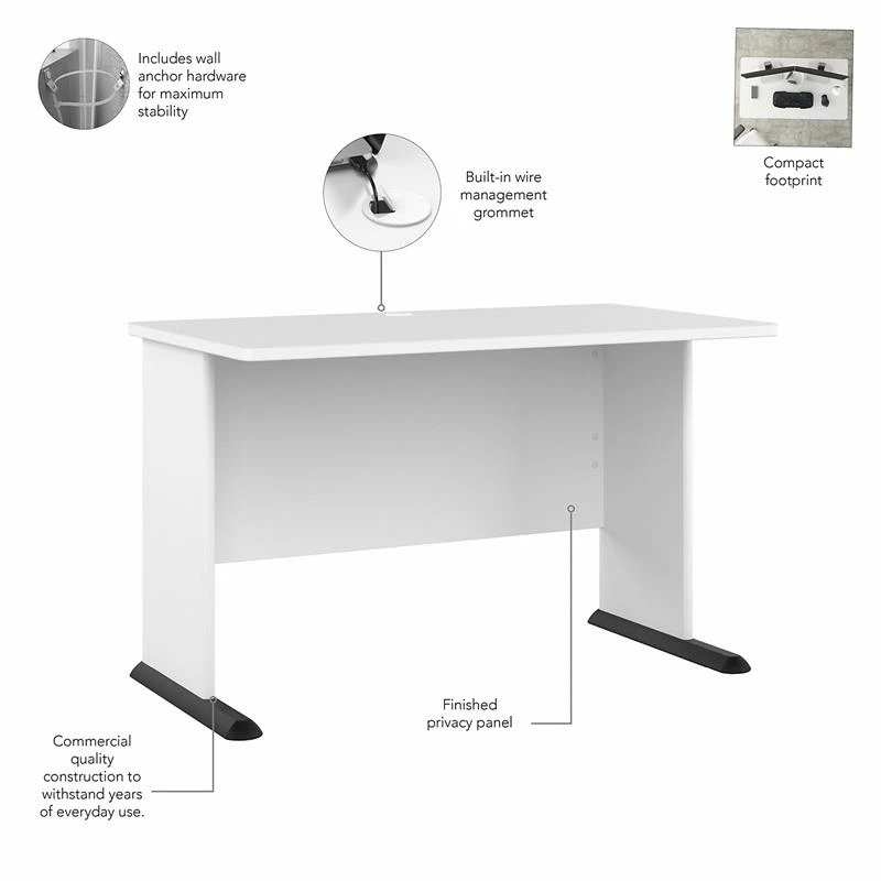 Studio A 48W Computer Desk In White - Engineered Wood 10 Studio A 48W Computer Desk In White - Engineered Wood - Image 8