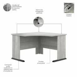 Studio A 48W Corner Computer Desk In Storm Gray - Engineered Wood -CYMAX Sales 2394318 6 L 1
