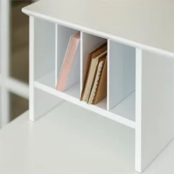 Walker Edison Deluxe Modern Solid Wood Computer Desks With Hutch In White -CYMAX Sales 239483 14 L