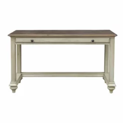 Sunset Trading Shades Of Sand Wood Computer Desk In Cream Puff/Walnut Brown -CYMAX Sales 2395232 2 L