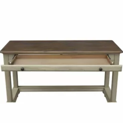 Sunset Trading Shades Of Sand Wood Computer Desk In Cream Puff/Walnut Brown -CYMAX Sales 2395232 5 L