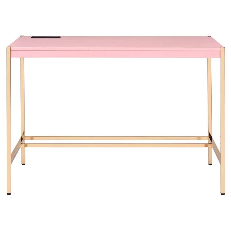 ACME Midriaks Wooden Top Writing Desk With USB Port In White And Gold 7 ACME Midriaks Wooden Top Writing Desk With USB Port In White And Gold - Image 5