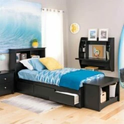 Allora Floating Computer Desk With Storage In Black -CYMAX Sales 2396116 2 L