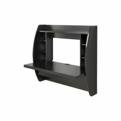 Allora Floating Computer Desk With Storage In Black