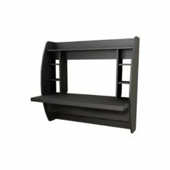 Allora Floating Computer Desk With Storage In Black -CYMAX Sales 2396116 7 L