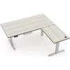 L-Shaped Adjustable Electric Sit-Stand Desk With Lock Box - Sea Salt/Light Gray -CYMAX Sales 2397741 L