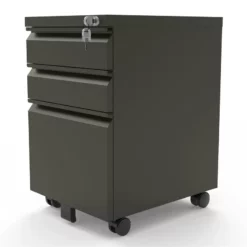 Tilah Modern Gray Metal 3-Piece Filing Cabinet And Office Chair Set 24 Tilah Modern Gray Metal 3-Piece Filing Cabinet And Office Chair Set -CYMAX Sales 2397752 2 L