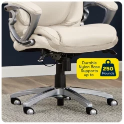Serta Bryce Executive Office Chair With AIR Technology Cream Bonded Leather -CYMAX Sales 2404177 10 L