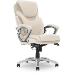 Serta Bryce Executive Office Chair With AIR Technology Cream Bonded Leather -CYMAX Sales 2404177 20 L