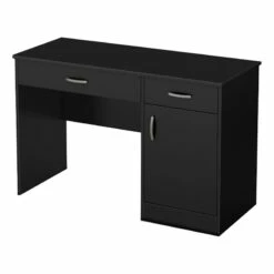 Bowery Hill Transitional Wood Small Computer Desk In Pure Black