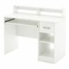 Bowery Hill Transitional Wood Desk With Low Hutch In Pure White -CYMAX Sales 2405054 3 L