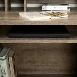 Bowery Hill Laminated Wood Computer Desk With Hutch In Gray Maple -CYMAX Sales 2405075 33 L 1