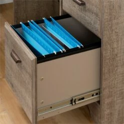 Bowery Hill Wood 3-Drawer Computer Desk With Hutch In Weathered Oak -CYMAX Sales 2405075 35 L