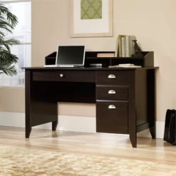 Pemberly Row Transitional 3-Drawer Wood Computer Desk In Mahogany -CYMAX Sales 2405263 12 L