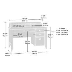 Pemberly Row Transitional 3-Drawer Wood Computer Desk In Mahogany -CYMAX Sales 2405263 13 L