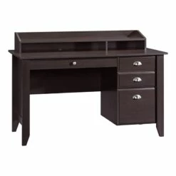 Pemberly Row Transitional 3-Drawer Wood Computer Desk In Mahogany