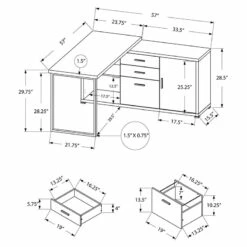 Pemberly Row Contemporary Wood L Shaped Corner Computer Desk In Dark Taupe Gray -CYMAX Sales 2405317 2405322 L