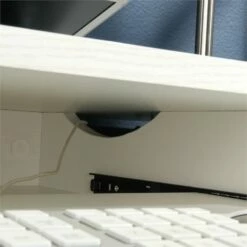 Pemberly Row Key Engineered Wood Single Pedestal Computer Desk In Pearl Oak -CYMAX Sales 2405338 12 L