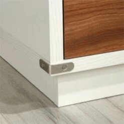 Pemberly Row Key Engineered Wood Single Pedestal Computer Desk In Pearl Oak -CYMAX Sales 2405338 13 L