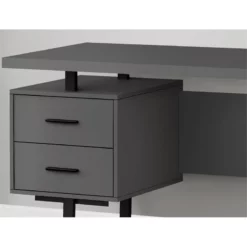 Pemberly Row Contemporary Wood Reversible Floating Computer Desk In Gray -CYMAX Sales 2405357 7 L