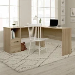 Home Square 2 Piece Office Furniture Set With 4-shelf Bookcase And L-shaped Desk -CYMAX Sales 2406573 12 L
