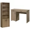 Home Square 2 Piece Set With 4-Shelf Bookcase And Computer Desk In Summer Oak -CYMAX Sales 2411931 L