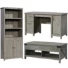 Home Square 3 Piece Set With Computer Desk 3-Shelf Bookcase And Coffee Table -CYMAX Sales 2411970 L
