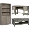 Home Square 3 Piece Set With Writing Desk 3-Shelf 2-Door Bookcase & Coffee Table -CYMAX Sales 2411987 L