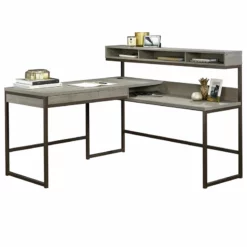 Home Square 3 Piece Set With L Shaped Writing Desk Coffee Table 3-Shelf Bookcase -CYMAX Sales 2412151 17 L