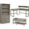 Home Square 3 Piece Set With Coffee Table Tall Bookcase & L Shaped Writing Desk -CYMAX Sales 2412162 L