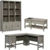 Home Square 3 Piece Set With 9-Cubby Bookcase Coffee Table L-Shape Computer Desk -CYMAX Sales 2412174 L