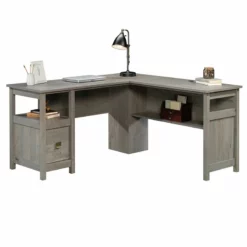 Home Square 3 Piece Set With L Shaped Writing Desk 5-Shelf Bookcase Coffee Table -CYMAX Sales 2412311 12 L