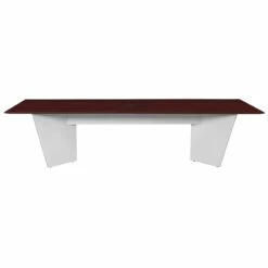 Array 120" Conference Table With Power Data Grommet- Mahogany/ White -CYMAX Sales 2413063 12 L