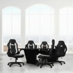 Array 96" Conference Table With Power Data Grommet- Ash Grey/ Black 41 Array 96" Conference Table With Power Data Grommet- Ash Grey/ Black -CYMAX Sales 2413064 12 L