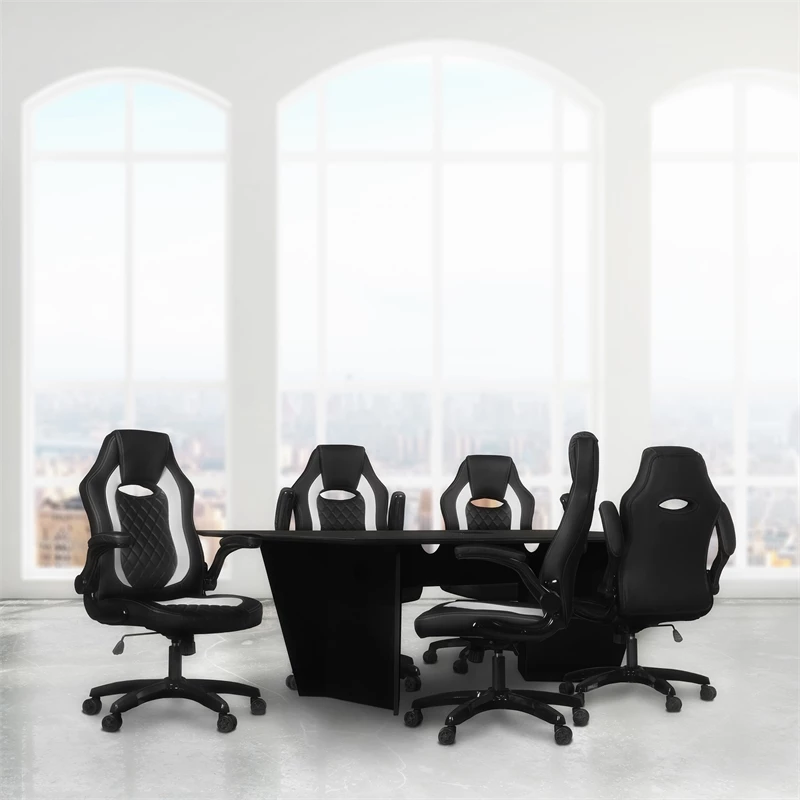 Array 96" Conference Table With Power Data Grommet- Ash Grey/ Black 6 Array 96" Conference Table With Power Data Grommet- Ash Grey/ Black - Image 4