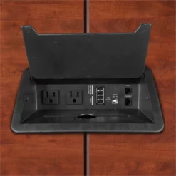 Array 96" Conference Table With Power Data Grommet- Cherry/ Black -CYMAX Sales 2413066 17 L